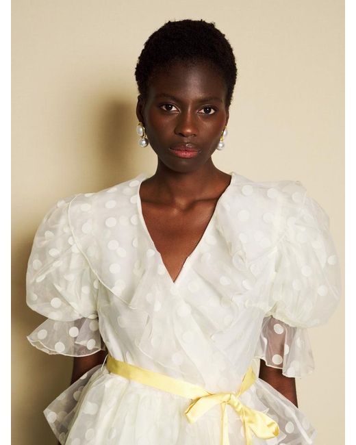 Sister Jane Natural Dream Margaux Spot Organza Wrap Top