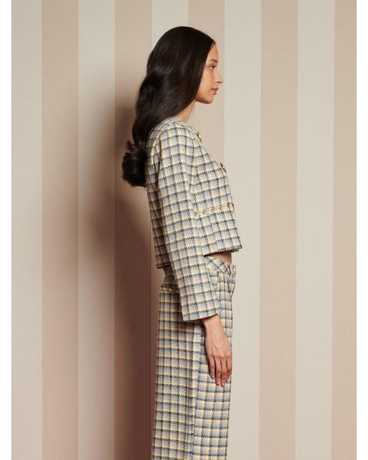 Sister Jane Brown Nook Check Double Breasted Jacket