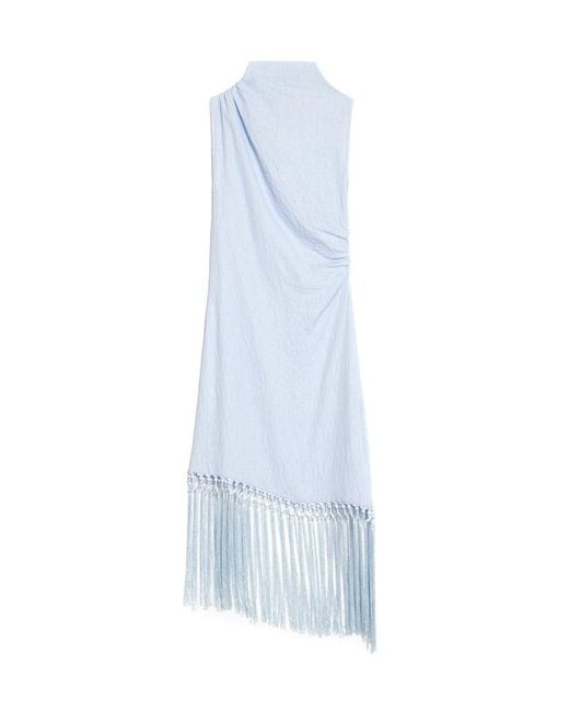 Sister Jane Blue Ghospell Mona Fringed Mini Dress