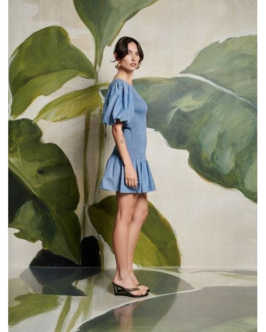 Sister Jane Blue Ghospell Scottie Stripe Mini Dress