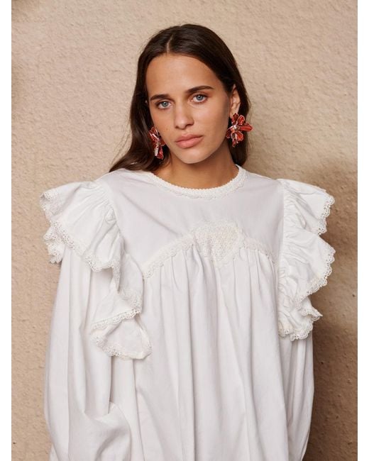 Sister Jane White Sol Seeker Ruffle Mini Dress