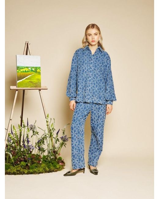 Sister Jane Blue Manon Fleur Denim Shirt
