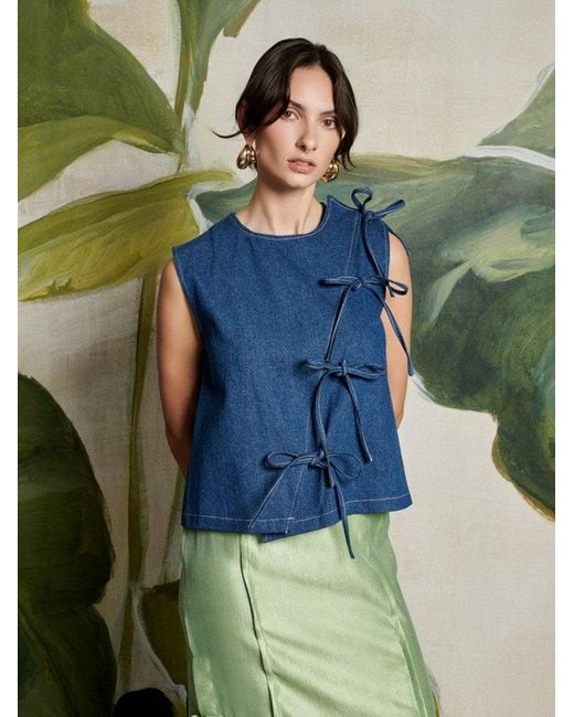 Sister Jane Green Ghospell Teo Denim Wrap Top