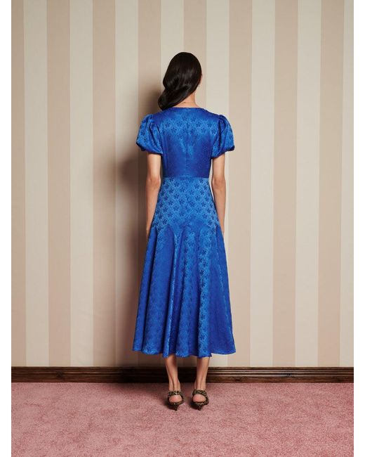 Sister Jane Oriel Jacquard Midi Dress in Blue | Lyst