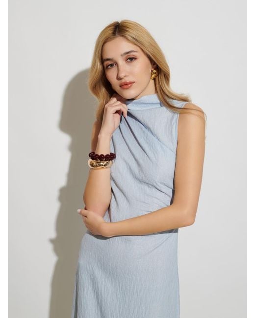 Sister Jane Blue Ghospell Mona Fringed Mini Dress