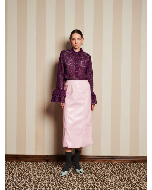 Sister Jane Purple Dream Quill Lace Ruffle Blouse