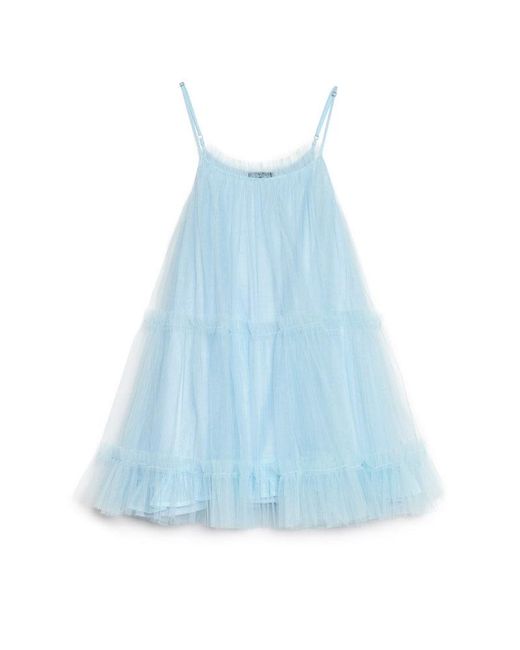 Sister Jane Sway Tulle Ruffle Mini Dress in Blue | Lyst