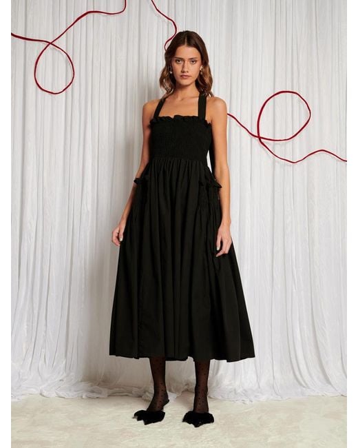 Sister Jane White Dream Heartstrings Cross Straps Midi Dress