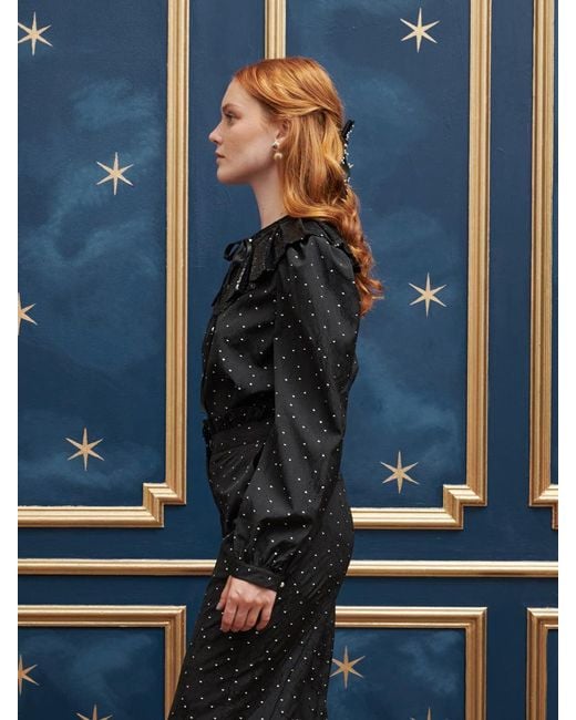 Sister Jane Blue Waltz Sequin Collar Blouse