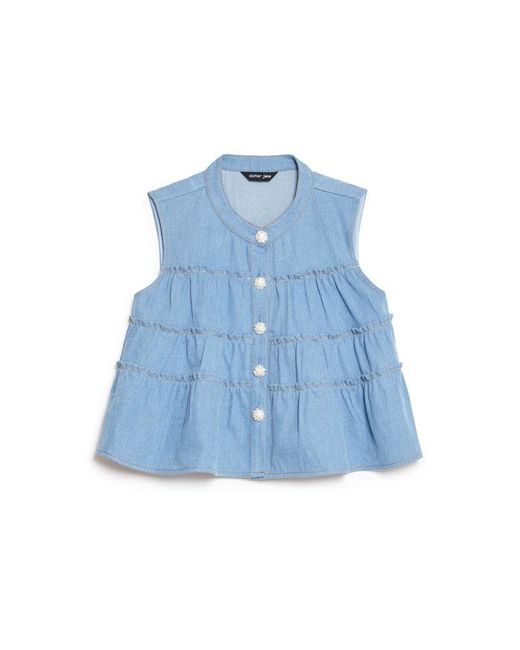Sister Jane Blue Kasos Denim Top