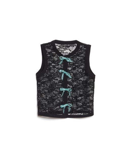Sister Jane Gray Eclipse Lace Bow Top