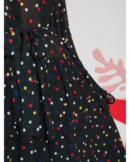 Sister Jane Black Elodie Spot Chiffon Maxi Dress