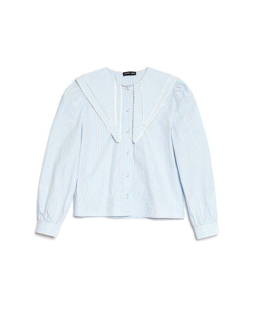 Sister Jane Blue Dawn Stripe Double Collar Shirt