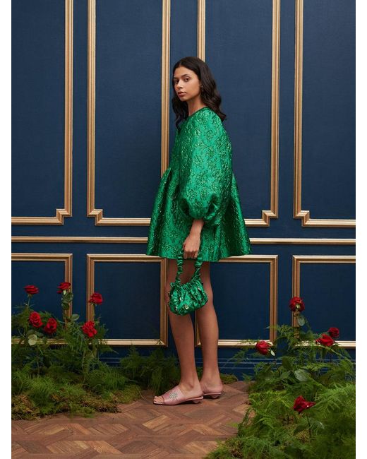 Sister Jane Dream Storybook Jacquard Mini Dress in Green | Lyst