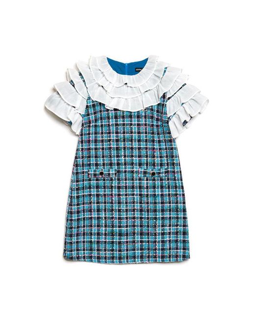 Sister Jane Blue Chamber Tweed Check Mini Dress