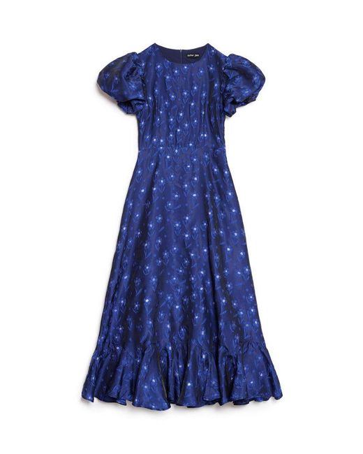 Sister Jane Blue Azure Jacquard Midi Dress
