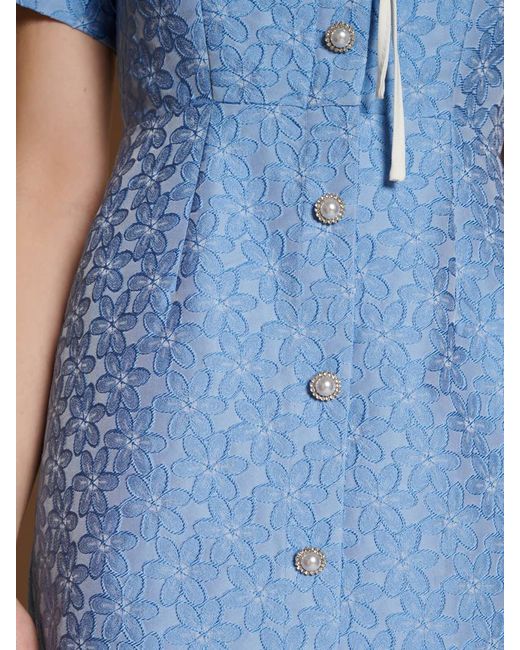 Sister Jane Blue Alice Jacquard Midi Dress