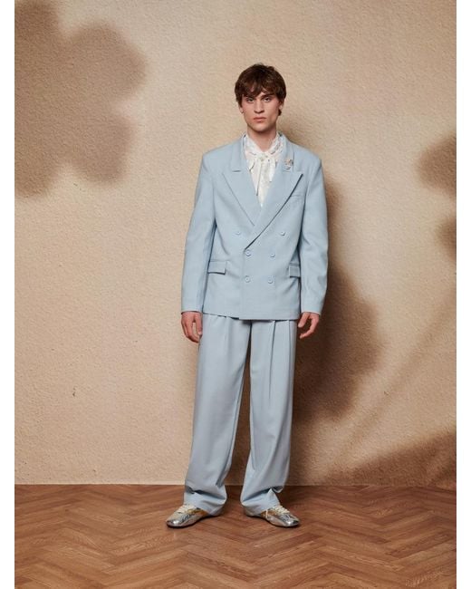 Sister Jane Blue Evander High Waisted Trousers