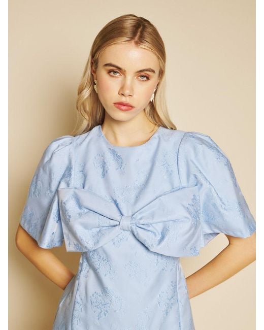 Sister Jane Blue Sweet Pea Jacquard Mini Dress