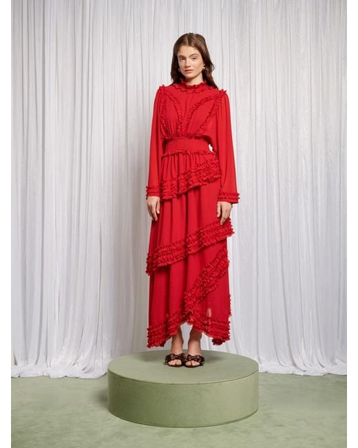 Sister Jane Red Augustine Maxi Ruffles Dress