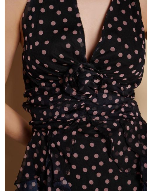 Sister Jane Natural Painterly Polka Chiffon Midi Dress