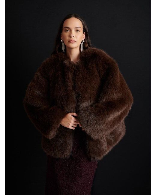Sister Jane Black Ghospell Rylee Faux Fur Coat