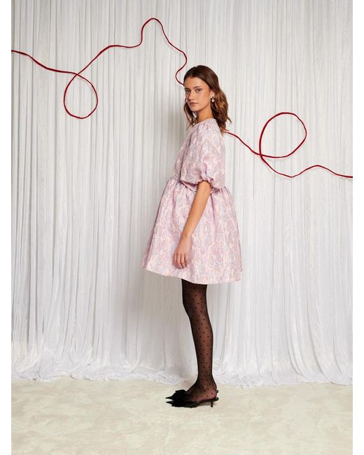 Sister Jane Pink Dream Brambling Jacquard Mini Dress