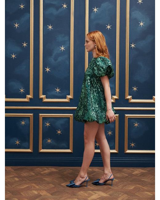Sister Jane Potion Jacquard Mini Dress in Green | Lyst