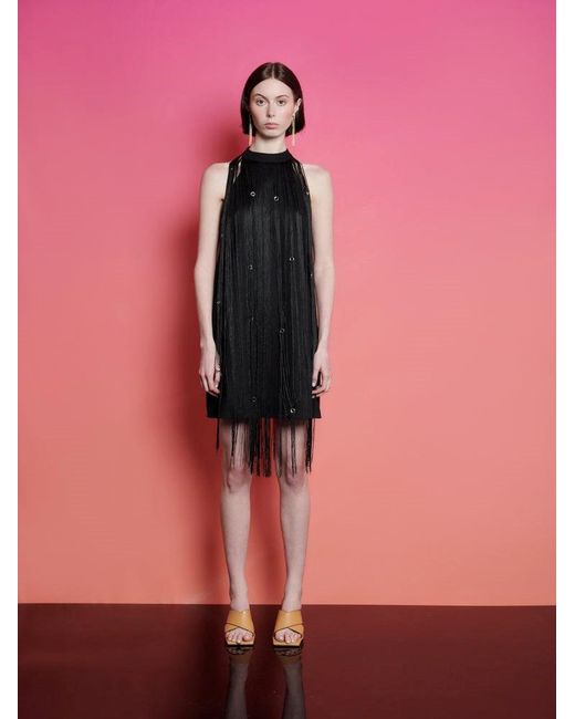 Sister Jane Pink Ghospell Frida Fringe Mini Dress