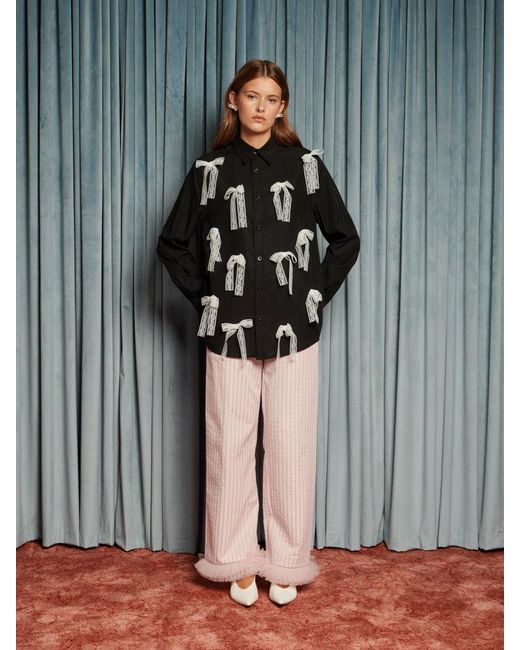 Sister Jane Gray Gibson Lace Bow Shirt