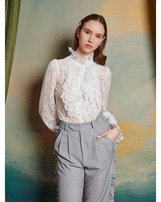 Sister Jane Multicolor Plume Lace Blouse