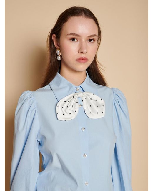 Sister Jane Blue Vera Bow Tie Blouse