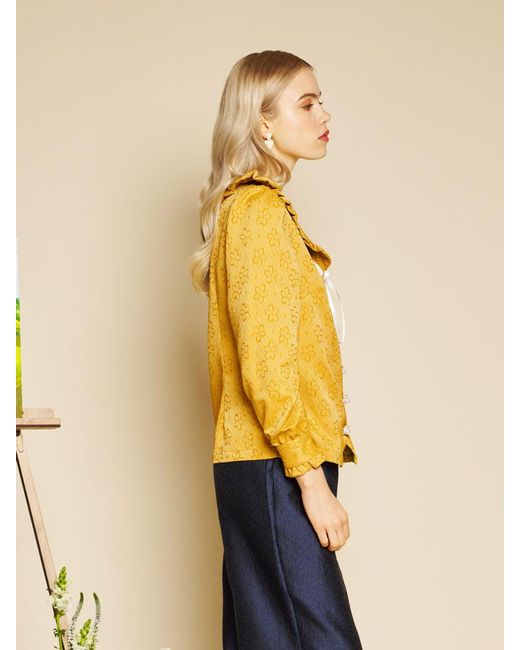 Sister Jane Yellow Jaune Jacquard Top