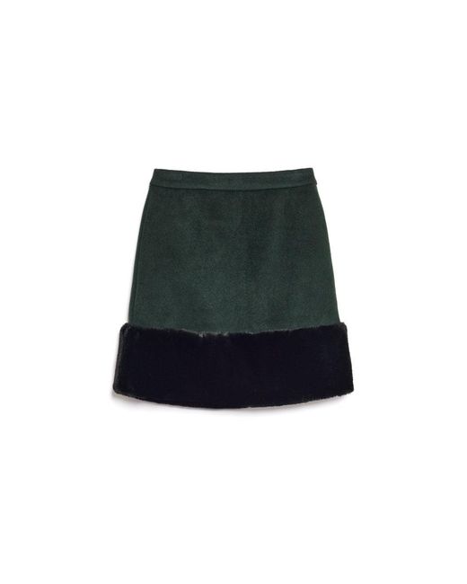 Sister Jane Blue Fortune Faux Fur Mini Skirt