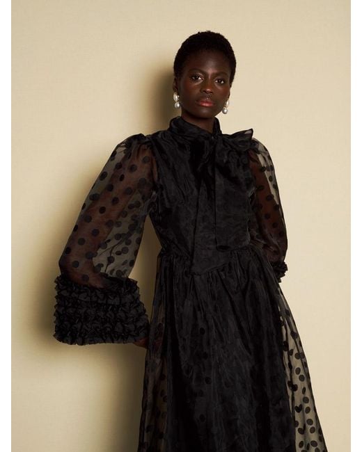 Sister Jane Black Dream Margaux Spot Organza Maxi Dress