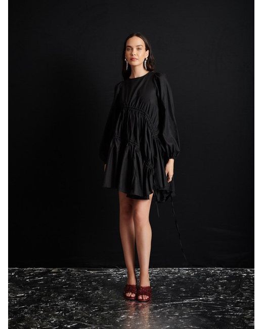 Sister Jane Ghospell Noor Ruched Mini Dress in Black | Lyst
