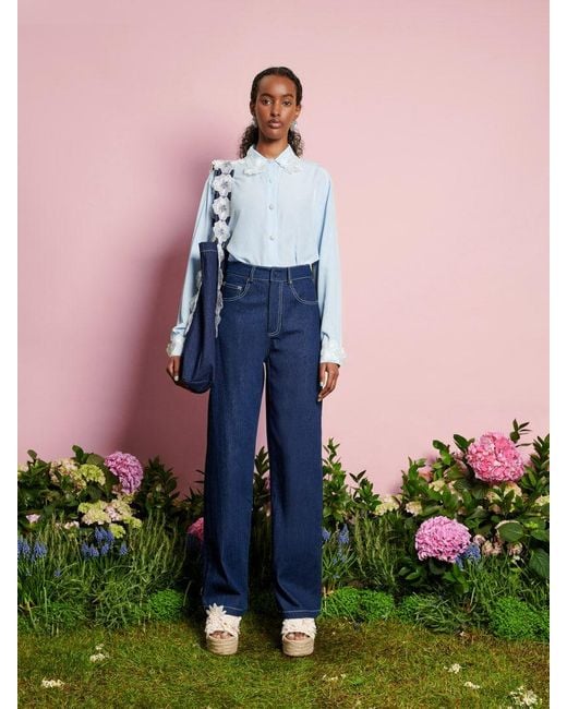 Sister Jane Blue Dream Wildflower Embellished Shirt