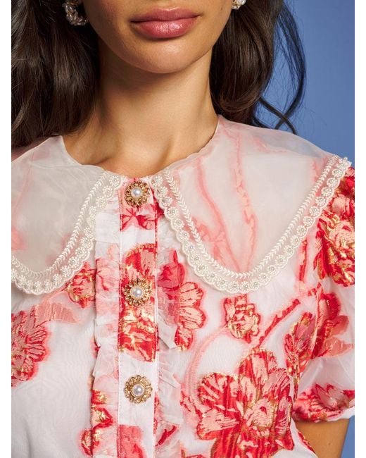 Sister Jane Blue Dream Willa Jacquard Blouse