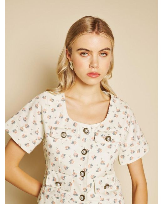 Sister Jane Natural Pêche Ditsy Denim Top