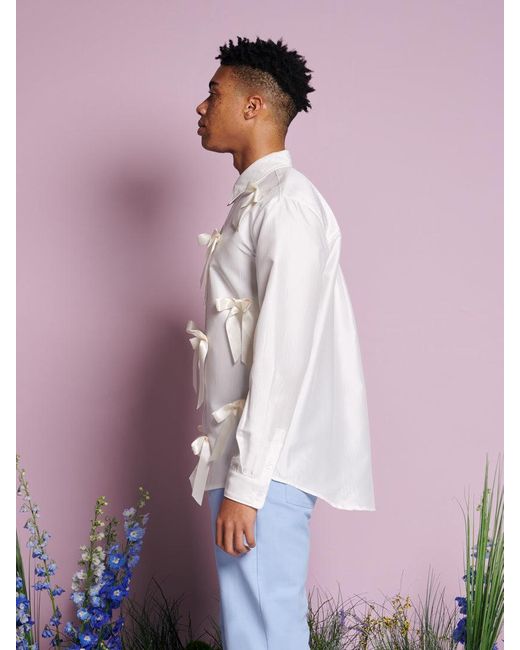 Sister Jane Purple Snowdrop Satin Bow Shirt