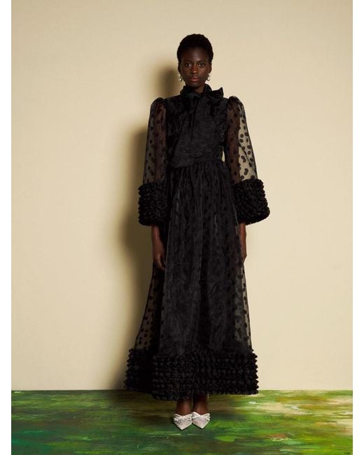 Sister Jane Black Dream Margaux Spot Organza Maxi Dress