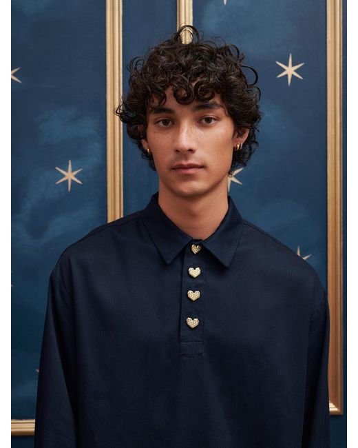 Sister Jane Blue Waltz Polo Shirt