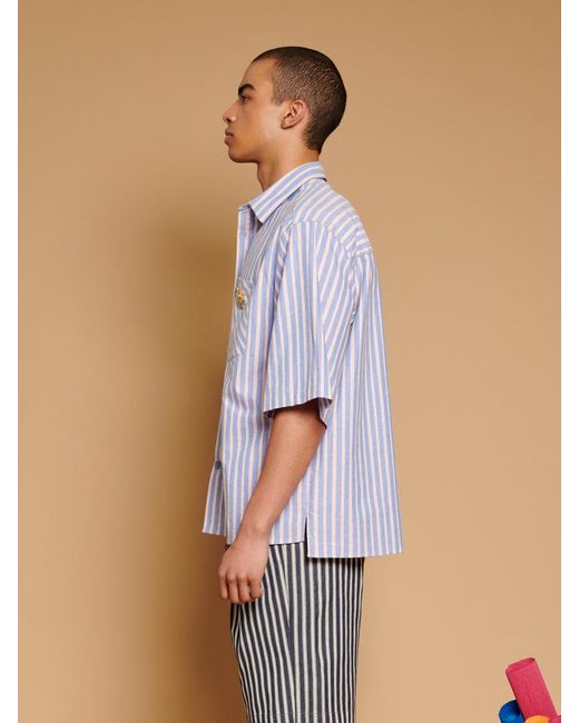 Sister Jane Blue Verano Boxy Striped Shirt