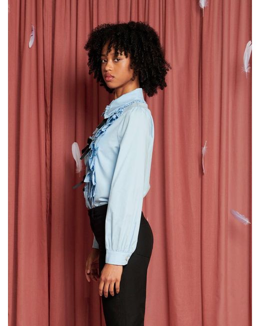 Sister Jane Red Arnell Bow Ruffle Shirt
