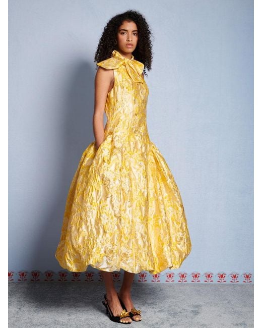 Sister Jane Dream Ochre Jacquard Midi Dress | Lyst