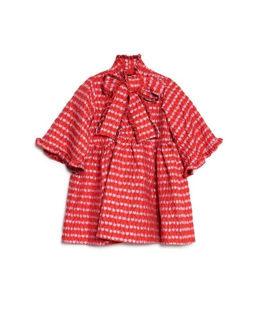 Sister Jane Red Clara Cherry Jacquard Mini Dress