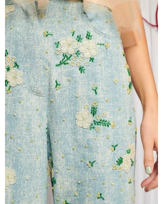 Sister Jane Dream Harmony Bead Denim Trousers in Blue | Lyst