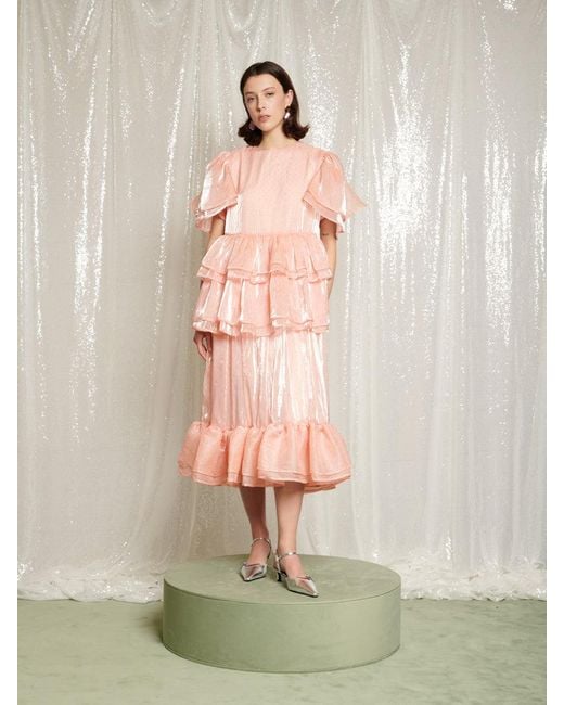 Sister Jane Pink Reverie Ruffle Midi Dress