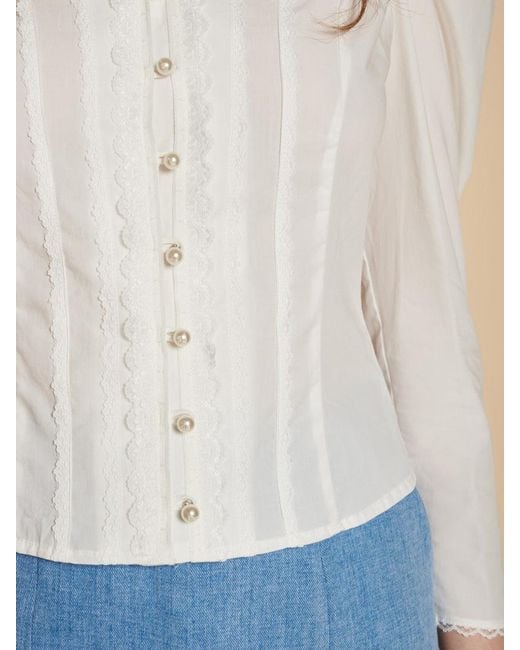 Sister Jane Blue Ebba Trim Blouse
