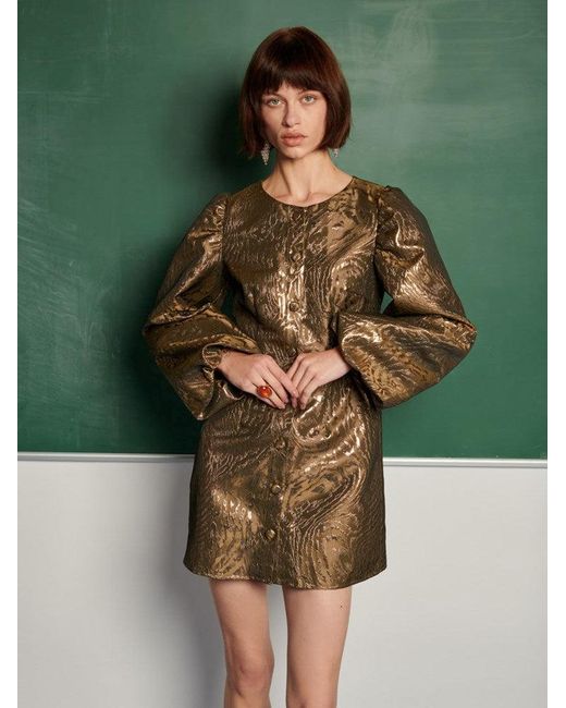 Sister Jane Women's Green Jouri Metallic Mini Dress